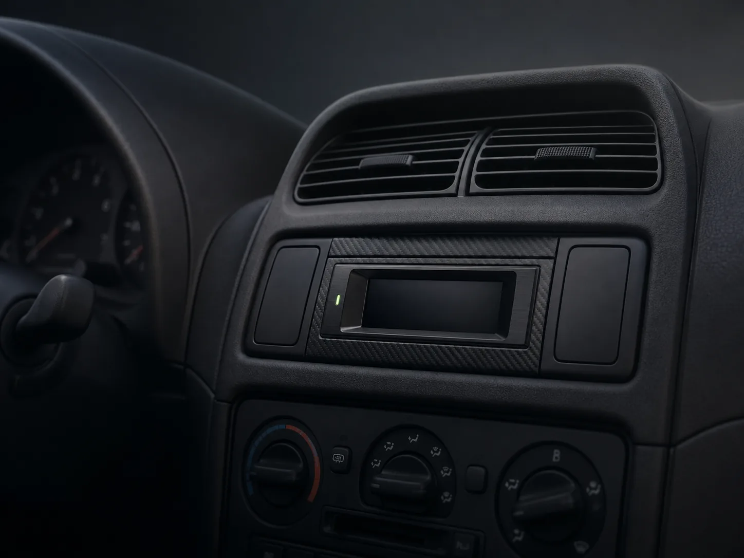 Concept render of a smart clock replacement module in a generic dashboard